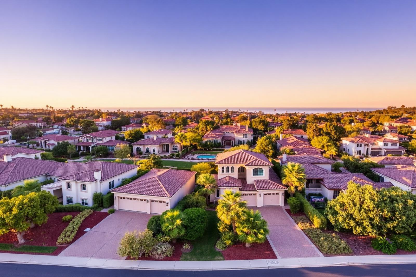 Aerial view of North County San Diego neighborhoods